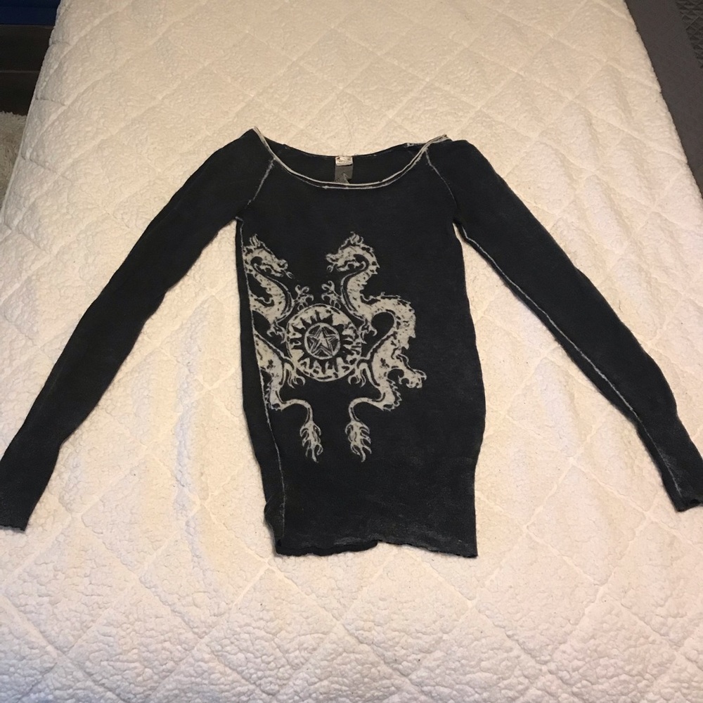 We the Free Cashmere Gray Dragon Sweater Sz X-Small